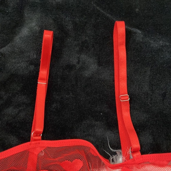 Women’s Shein two piece sexy red Valentines sheer mesh lingerie set. Size M. - Picture 16 of 16